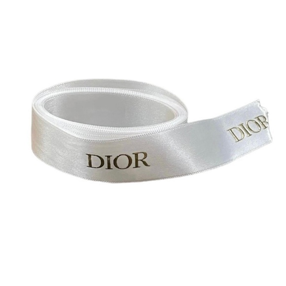 Dior Other - New DIOR Authentic White Satin Ribbon Gold Logo Lettering 70”